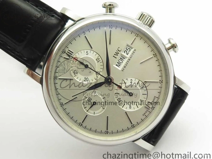 MIROTIME 0123 Portofino IW391001 SS ZK 1:1 Best Edition White Dial Silver Markers on Black Leather Strap A RelaxedFit 7139